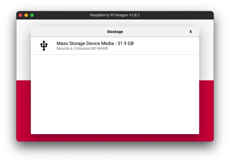 Sélection de la carte SD