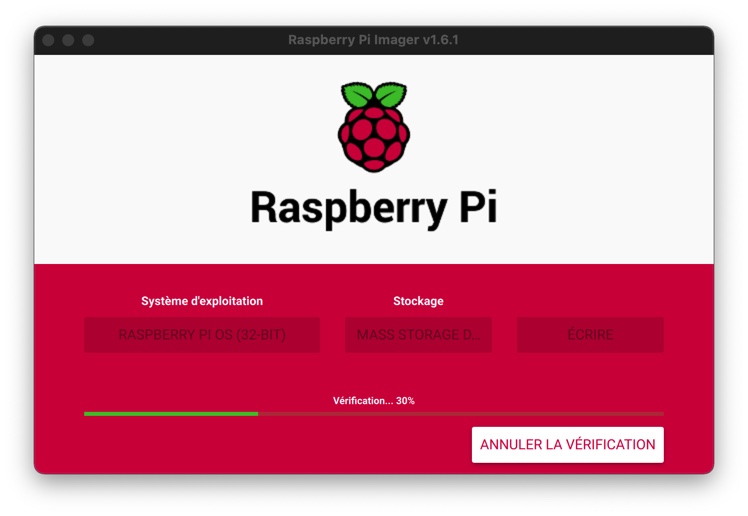 Vérification de la carte SD