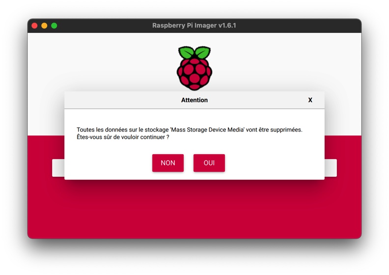 Attention tout le contenu de la carte SD sera effacé.