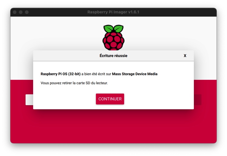 Carte SD est prête à l'usage