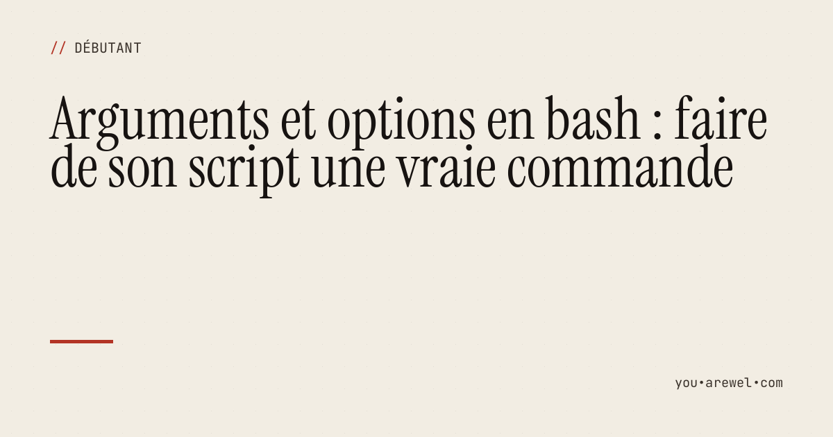 Arguments et options en bash : faire de son script une vraie commande
