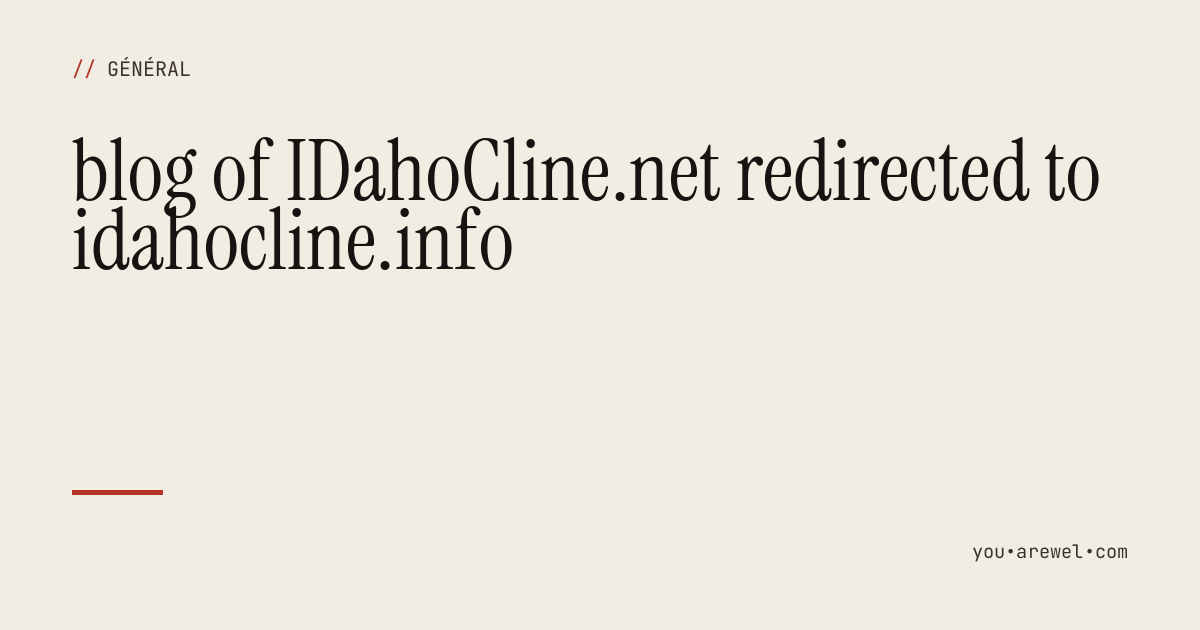 blog of IDahoCline.net redirected to idahocline.info