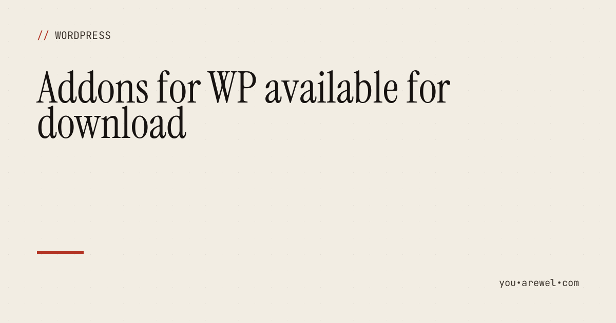 Addons for WP available for download